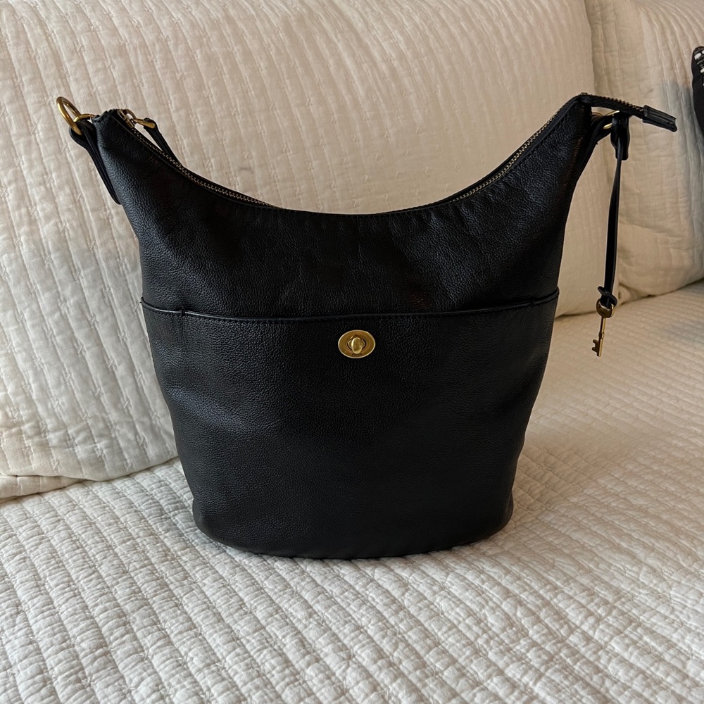 Fossil Talulla Black Leather Handbag